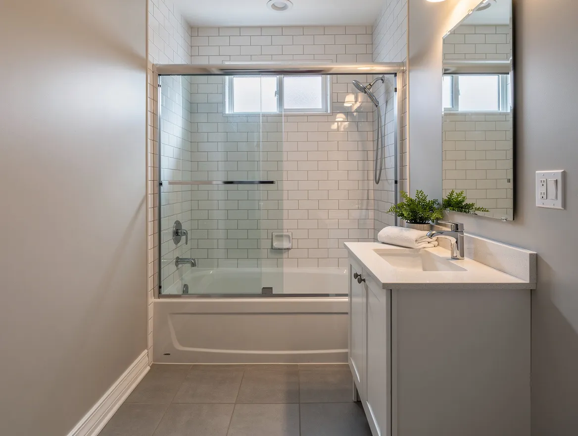 Tub-to-Shower Conversion — pre-rendered mockup
